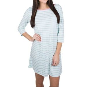 Lauren James Boatneck Maggie Dress in Ocean Palm color
